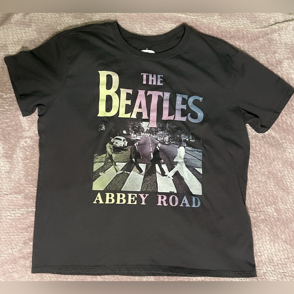The Beatles Abbey Road Ladies T-Shirt - Black